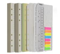 Wonderpool Carta per ricariche per raccoglitori a fogli mobili, 320 pagine 100 g/mq di carta spessa a 6 fori per quaderno con 6 diari ad anelli con tasche a marsupio, divisorio (Carta righe, A6)