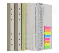 Wonderpool Carta per ricariche per raccoglitori a fogli mobili, 320 pagine 100 g/mq di carta spessa a 6 fori per quaderno con 6 diari ad anelli con tasche a marsupio, divisorio (Carta pois, A6)