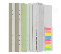 Wonderpool Carta per ricariche per raccoglitori a fogli mobili, 320 pagine 100 g/mq di carta spessa a 6 fori per quaderno con 6 diari ad anelli con tasche a marsupio, divisorio (Carta pois, A5)