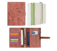 Wonderpool Diari Pelle 6 Raccoglitore ad Anelli Organizer per Cartelle con Carta Punteggiata, Quaderno Scrivere Ricaricabile e Copertina Multitasche per Viaggi di Lavoro (A5, Marrone)