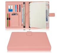 Wonderpool Portadocumenti A4 PU Pelle con 4 Anelli Portadocumenti Multi Documento con Raccoglitore Rimovibile per Appunti e Tasca Funzionale per Organizzatore Ufficio Viaggi Scuola (Rosa)