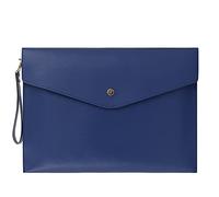 Wonderpool Portadocumenti per buste A4 -Portafoglio multifunzione in vera pelle leggera per organizer per documenti cartacei Custodia per tablet PC (Blu)