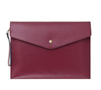 Wonderpool Portadocumenti per buste A4 -Portafoglio multifunzione in vera pelle leggera per organizer per documenti cartacei Custodia per tablet PC (Vino rosso)