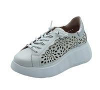 Wonders A-3641 Wild off Plata Sneakers per Donna in Pelle Zeppa Alta (Taglia 36)