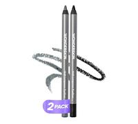 Wonderskin 1440 Longwear Matita Eyeliner Glitter Blu e Nero, Confezione da 2 - Matita Eyeliner Impermeabile, Temperabile e Anti-Sbavatura (Oyster Blue & Liquorice)