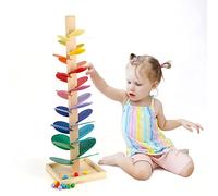 Wondertoys Albero musicale in legno arcobaleno che canta giocattoli con palla di marmo Run Track gioco per bambini ragazze e ragazzi