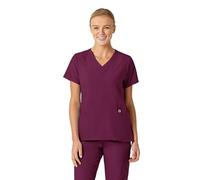 WonderWink 6155XWINE3X W123 - Maglia da Donna stilizzata con Scollo a V, Colore: vino/3X