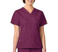 WonderWink Origins Bravo - Maglietta da Donna di Divisa Sanitaria, Vino, XS