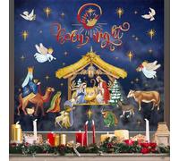 Wondever Adesivi Finestra Natività Nascita Gesù - Vetrofanie Anticollisione per Natalizie Presepe - Elettrostatici Stickers per Vetro Porte Finestre Decorazione Natalizia