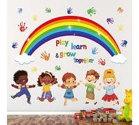 wondever Adesivi Murali Bambini Arcobaleno Sticker da Muro Scritte e Frasi Motivazionali Adesivi da Parete per Camerette Bambini Asilo Nido Aula