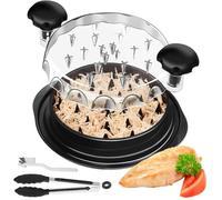 Wondora Trita Pollo Manuale, Grinder Pollo, Trituratore per Pollo Trasparente, Tritura Facilmente Manzo e Pollo con Clip per Griglia e Spazzola per la Pulizia (Nero)