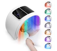 WONEDIRR Maschera per terapia della luce del viso a LED: lo spray riempie profondamente l'acqua - 7 colori LED maschera per il viso - pieghevole terapia della luce rossa del viso