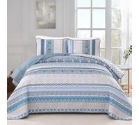 WONGS BEDDING Set con copripiumino bohémien, per letto king size, 3 pezzi, con copriletto estivo leggero, per tutte le stagioni (264 x 228,6 cm)