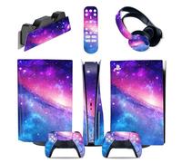 Wonhomke Sky Design in 1 Full Set Skin per Controller e supporto di ricarica e cuffie e telecomando per Disk Console Sticker Decal (013)