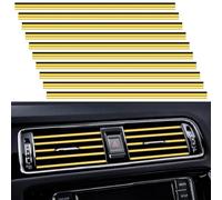 Woniyal 20 Pezzi Strisce Decorative per Auto Bocchette Aria Condizionata per Toyota RAV4 2010-2024, Striscia Decorativa per la Presa dell'Aria Accessori,Gold
