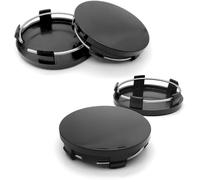 Woniyal Coprimozzo Compatibile per Audi A1 A2 A3 A4 A5 A6 A7 A8 2010-2023 | 60mm 4 Pezzi Tappi Centro Ruota Auto Nero Coprimozzi Cerchi in Lega Clip di Fissaggio ABS