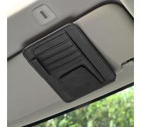 Woniyal Porta Documenti Auto per Aletta Parasole Ford Fiesta MK7 7.5 2008-2017, Organizer Parasole Auto in Pelle con Porta Occhiali e Tasche Porta Carte,Black