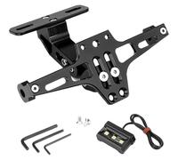 Woniyal Portatarga Moto per Piaggio Beverly S 400 HPE, Supporto per Fanale Posteriore Targa Regolabile in Alluminio con Luce Targa
