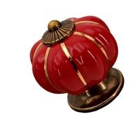 WonJoxel Pomelli per porte in ceramica, sette colori, foro singolo, per camera dei bambini, cassetti, stile rurale, maniglia per porta in ceramica (6 pezzi) (rosso)