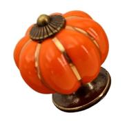 WonJoxel Pomelli per porte in ceramica, sette colori, foro singolo, per camera dei bambini, cassetti, stile rurale, maniglia per porta in ceramica (6 pezzi) (arancione)