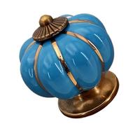WonJoxel Pomelli per porte in ceramica, sette colori, foro singolo, per camera dei bambini, cassetti, stile rurale, maniglia per porta in ceramica (6 pezzi) (blu)