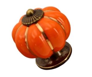 WonJoxel Pomelli per porte in ceramica, sette colori, foro singolo, per camera dei bambini, cassetti, stile rurale, maniglia per porta in ceramica (6 pezzi) (arancione)