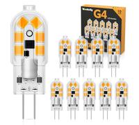 Wonkelly Lampadine G4 Led, 10 Pezzi 3000K 200LM Lampada LED, 2W Lampadina Led Bianca Calda Equivalente 20W Lampadine Alogene, AC/DC 12V G4 Lampade Led, Nessun Sfarfallio, Non Dimmerabile