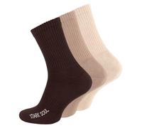 Wonky Line Calzini sportivi per uomo e donna, imbottiti, traspiranti, anti vesciche, comodi, morbidi, con polsini a costine, per corsa, tennis, palestra e ciclismo, Tonalità marroni, 6-8