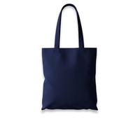 Wonky Line Tote Bag 100% Cotone - Borsa Shopper Riutilizzabile 38x42 cm con Manici Lunghi 70 cm | Borsa Spesa in Tessuto Lavabile e Resistente per Shopping, Università, Lavoro - Blu Navy