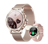 wonlex Orologio intelligente da donna, Bluetooth 5.2, monitoraggio del sonno, con sfondo cardiaco, impermeabile IP67, compatibile con Android e iPhone, Oro, Design elegante
