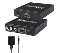Wonlyus Convertitore da HDMI a HDMI e RCA, 1080P HDMI ad AV 3RCA CVBs video composito 3,5 mm adattatore audio AUX supporta PAL/NTSC per TV Stick PS3 PC Laptop XBOX HDTV DVD (nero