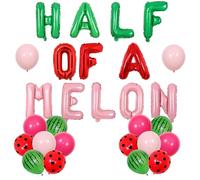 Wonmelody Anguria Metà Decorazioni di Compleanno Metà di Un Melone Palloncino Banner 1/2 Way to 1 Ragazza Anguria Decor Frutta Tropicale Dolce 6 Mesi Forniture per Ragazza 1/2 Compleanno Tutti Frutti