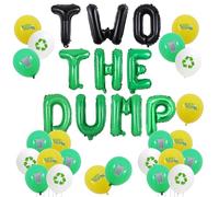 Wonmelody Camion della spazzatura Decorazioni per feste di compleanno Due The Dump Balloon Banner Trash Truck Palloncini riciclati per la gestione dei rifiuti Festa di compleanno Riciclaggio Forniture