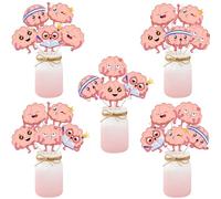 Wonmelody Cervello Decorazioni per feste 24 pezzi Cervello Compleanno Centrotavola Adesivi Decorazioni da Tavolo Cartoon Neurologia Decorazione di Compleanno per Divertente Anatomia Umana Parte del