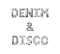 Wonmelody Denim e Disco Decorazioni per feste Denim e Disco Argento Palloncino Banner Dimond e Perle Decorazione per feste per Tema Cristallo Nuziale Shower Blue Jeans Matrimonio Addio al nubilato