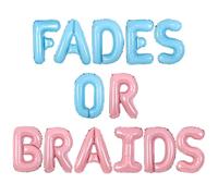 Wonmelody Fades or Braids Gender Reveal Decorazioni Sfumature o trecce Palloncino Banner Cosa sarà il bambino Decorazione per feste per rosa blu ragazzo o ragazza lui o lei neonato gravidanza annuncio