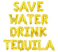 Wonmelody Salva Acqua Bere Tequila Decorazioni Oro Salva Acqua Bevanda Tequila Palloncino Banner Limone Palloncino Banner Decor per Cinco de Mayo Finale Fiesta Addio al nubilato Festa di compleanno