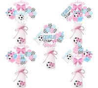 Wonmelody scopi o archi sesso rivelare arredamento 24Pcs gol o archi pezzo tavolo adesivi gol o archi decorazione tavolo calcio Gender-Reveal Supplies per tema sportivo lui o lei bambino