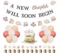 Wonmelody Storybook Baby Shower Decor Girl A New Chapter Will Soon Begin Banner Boho Wildflower Storybook Ghirlande Libro di storia Topper per torta Libro Club Forniture per la lettura di libri a tema
