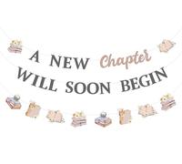 Wonmelody Storybook Baby Shower Decorazioni Ragazza Un nuovo capitolo inizierà presto Banner Boho Wildflower Storybook Ghirlande Libro Club Forniture per Libro Festa a tema Lettura Neonato Doccia