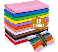 Wonninek 12 rotoli di morbido feltro da 20,3 x 88,9 cm, spessore 1,4 mm, colori assortiti, rotolo di feltro, per fai da te, cucito, patchwork (20,5 x 90 cm)