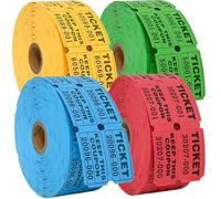 Wonninek 4 rotoli di biglietti Double Raffle 4000 biglietti numerati Tombola per eventi, premi premi, raccolta fondi, carnevale