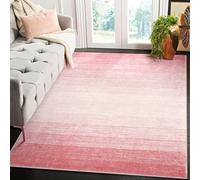 Wonnitar Tappeto moderno ombré lavabile, 13 x 17 cm, colore rosa chiaro, per soggiorno, astratto, antiscivolo, rosa, per camera da letto e ragazze, non perde pelo, morbido, per bagno (rosa, 1,5 x 17,8