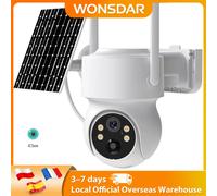 WONSDAR Batteria incorporata WiFi PTZ Telecamera IP solare wireless esterna Telecamera di videosorveglianza HD Standby prolungato iCSee