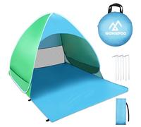 WONSEFOO Tenda da spiaggia con protezione UV 50+ | tenda da spiaggia per 2-3 persone | pop-up impermeabile portatile | tenda da spiaggia per famiglia campeggio giardino spiaggia