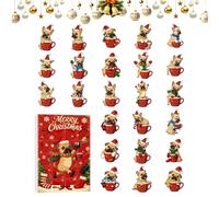 Wonsfuleu Calendario 'Avvento Natalizio - Giocattolo In Acrilico A Tema Canino Per 24 Giorni - Calendario Conteggio Alla Rovescia Cane - Per Le Feste Natalizie Casa E Famiglia Regalo