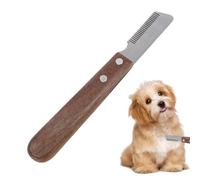 Wonsfuleu Coltelli professionali per spogliare i cani, strumenti per spogliare le mani per la toelettatura dei cani | Pettine per toelettatura animali domestici con manico in legno | Spazzola per