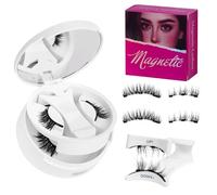 Wonsoso 2 Pairs Magnetic False Eyelashes with Applicator, No Glue Needed, Reusable Magnetic Eyelashes, Easy to Apply and Remove, Natural Look, Ciglia Finte Magnetiche con Applicatore, Naturali