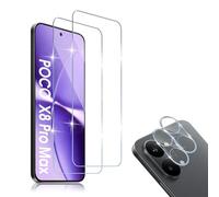 Wonsoso Pellicola protettiva per lo schermo per Xiaomi POCO X8 Pro Max 5G, confezione da 2 pellicole protettive in vetro temperato e 2 pellicole protettive per obiettivo della fotocamera, HD
