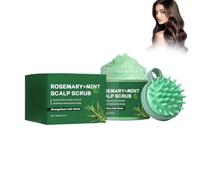 Wonsters Scrub per cuoio capelluto, Scrub per cuoio capelluto al rosmarino e menta, trattamento nutriente e disintossicante per capelli con massaggiatore per cuoio capelluto shampoo